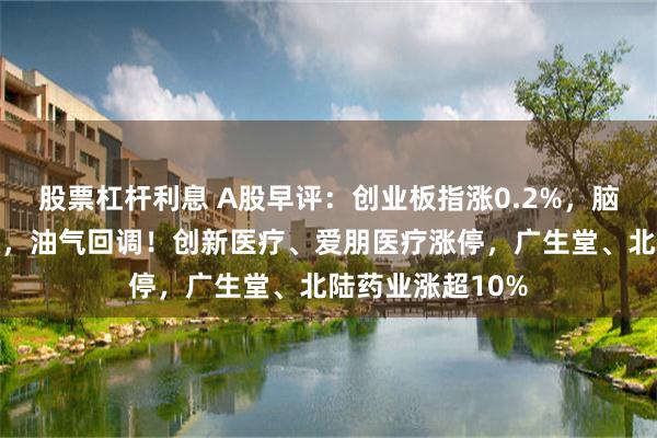 股票杠杆利息 A股早评：创业板指涨0.2%，脑机接口概念活跃，油气回调！创新医疗、爱朋医疗涨停，广生堂、北陆药业涨超10%